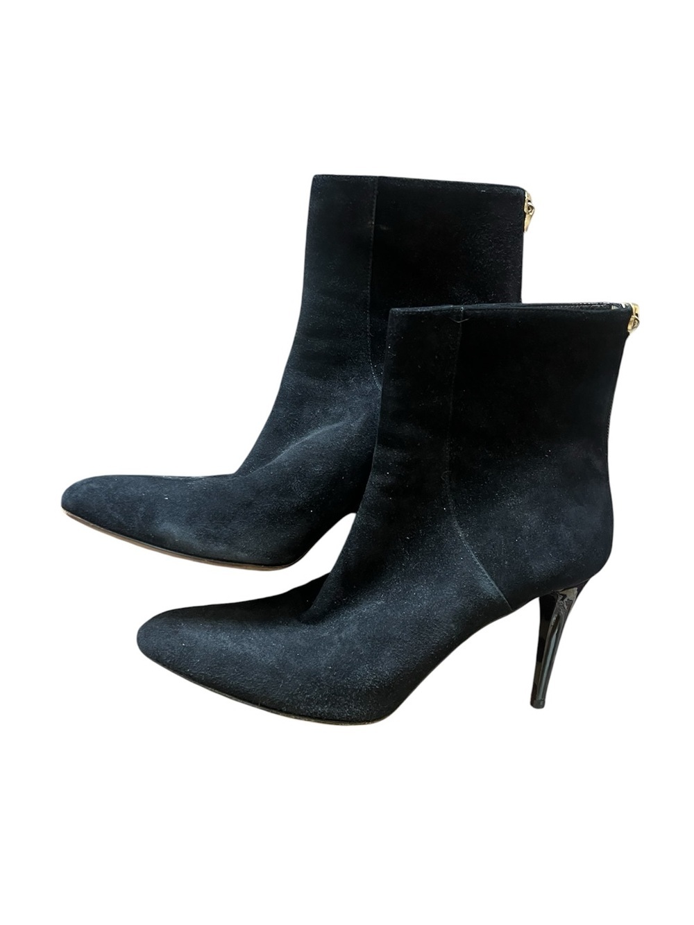 Jimmy Choo Black Suede Pointed-Toe Ankle Booties, size 40